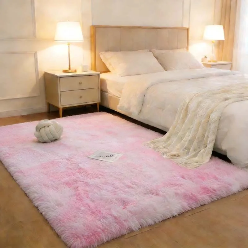 Pink Kids Carpet For Girls Bedroom Decoration Nordic large Living Room's Rugs Fluffy Hall Carpets Soft Plush Nursery Play Mats