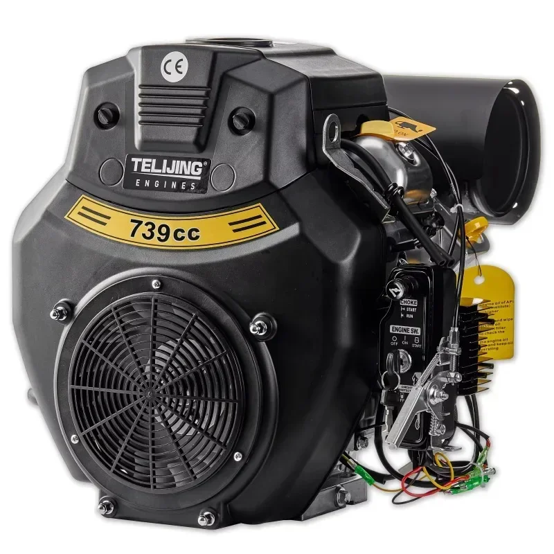 TJ740 739cc OHV V-Twins Cylinder Gasoline Engine 27HP 16.8KW for Boat or Agricultural Electric Start Engine