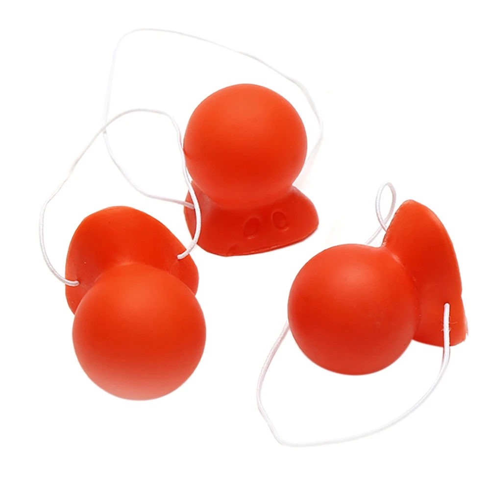 3Pcs Red Clown Nose Honking Squeaking Clown Nose with Elastic Rope for Adults Halloween Cosplay Costume Accessories