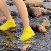 5 paires de couvre-chaussures imperméables en silicone, réutilisables, antidérapants, couvre-bottes de pluie, couvre-chaussures pour la marche, le cyclisme, le camping par temps de pluie 3