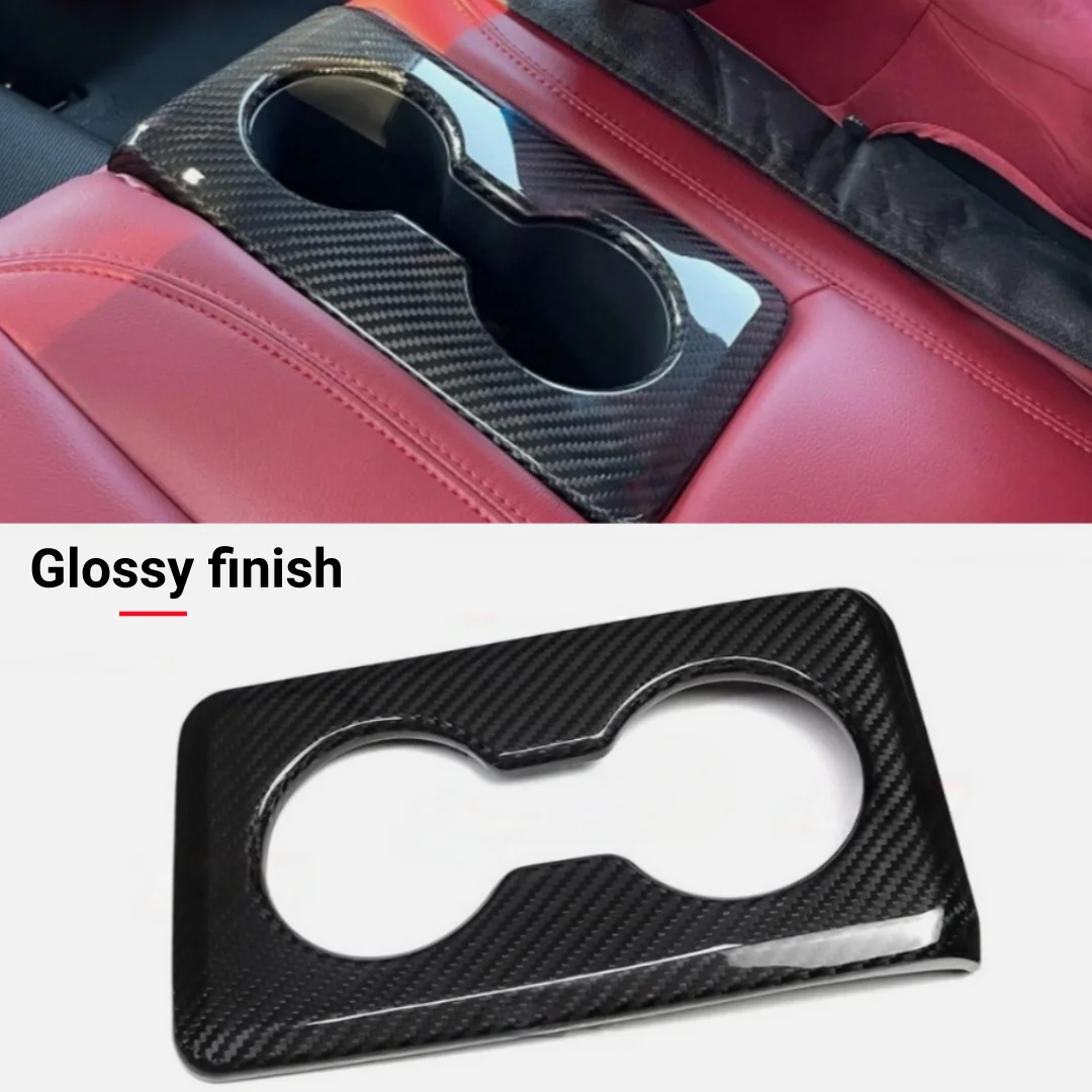 Real Dry Carbon Fiber Rear Seat Cup Holder Panel Trim For 2023+ Acura Integra Type S Models Glossy/Matte Car Accessories