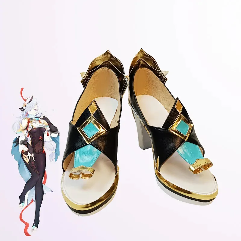 New Genshin Impact Shenhe Cosplay Shoes Bots Custom Made Halloween Carnival
