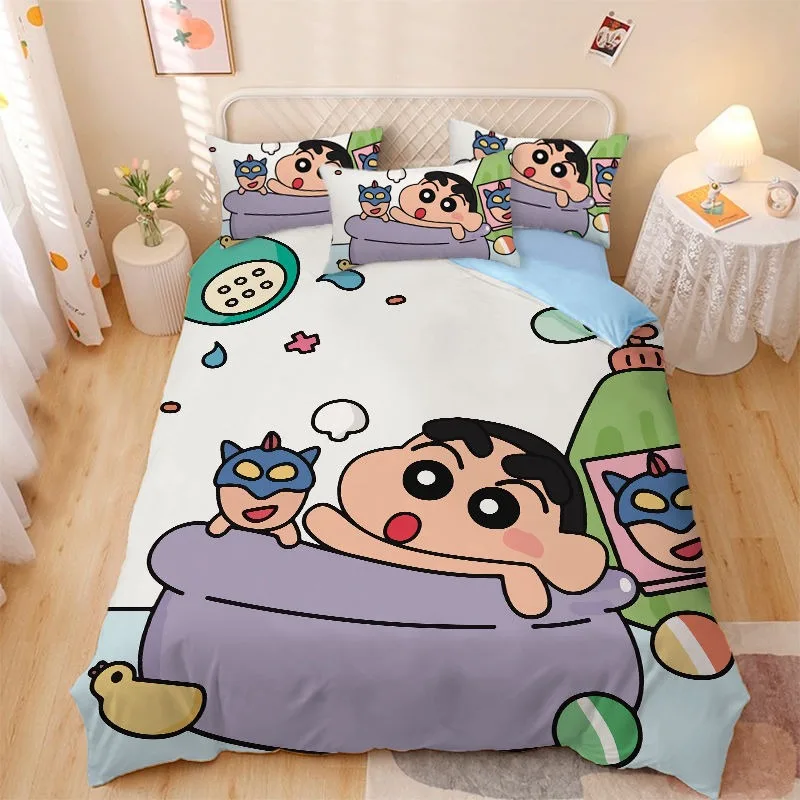 Bedding Set Crayon Xiaoxin Duvet Cover Pillowcase Cute Room Cartoon Bedroom Decoration Teen Child Adult Bedding Set 200x200cm