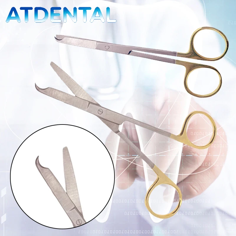 Spencer Stitch Scissors Gold Suture Removal Dental Tool for Surgical Stitch Cutting Medical Grade Fine Blades