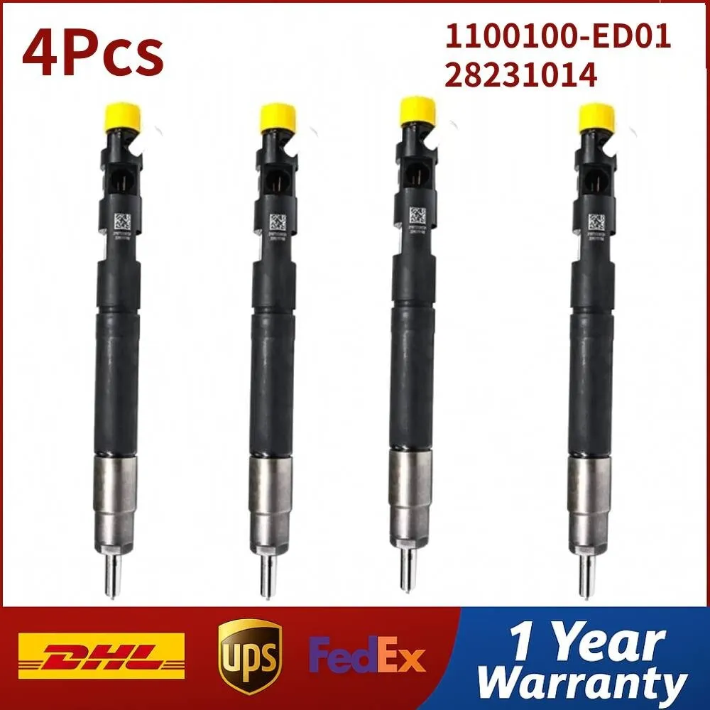 4X 1100100-ED01 28231014 Common Rail Diesel Fuel Injector for Great Wall Hover