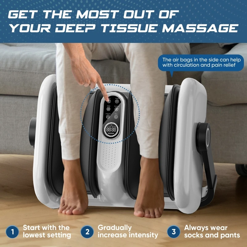 

Shiatsu Electric Leg Massager with Heat for Plantar Fasciitis Neuropathy And Circulation FSA HSA Eligible Foot Massager