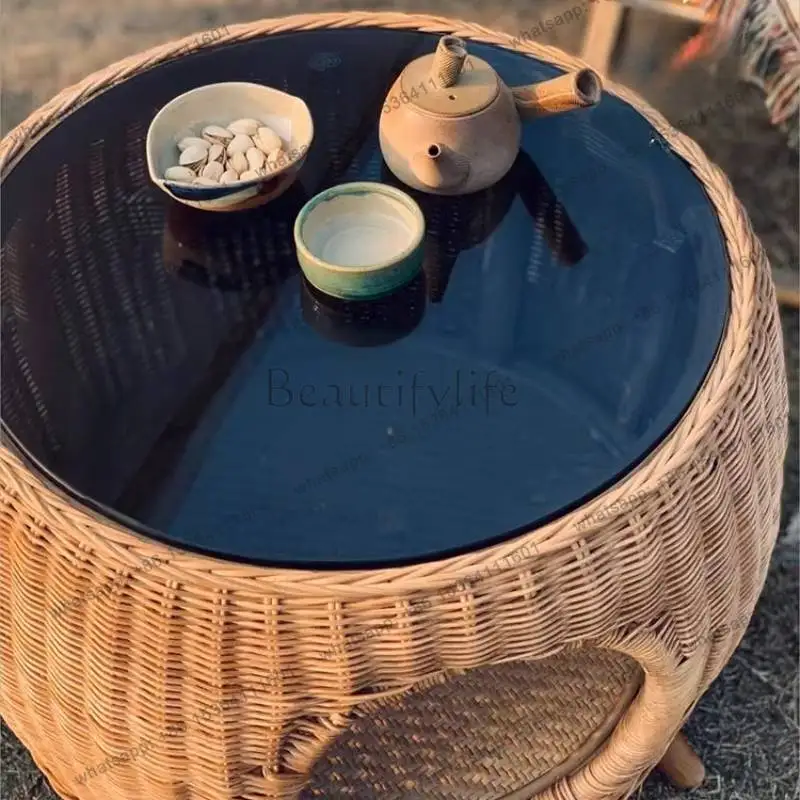 Protect Boho Coffe Tables Round Decoration Unique Vintage Glass Salon Table Luxury Cute Dopamine Mesa De Centro Furniture Home