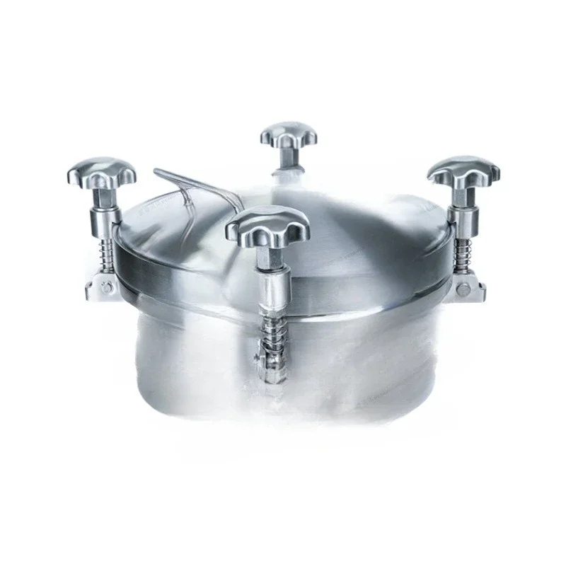 Stainless steel, sanitary grade, pressure manhole with limiting device, stable performance and reliability
