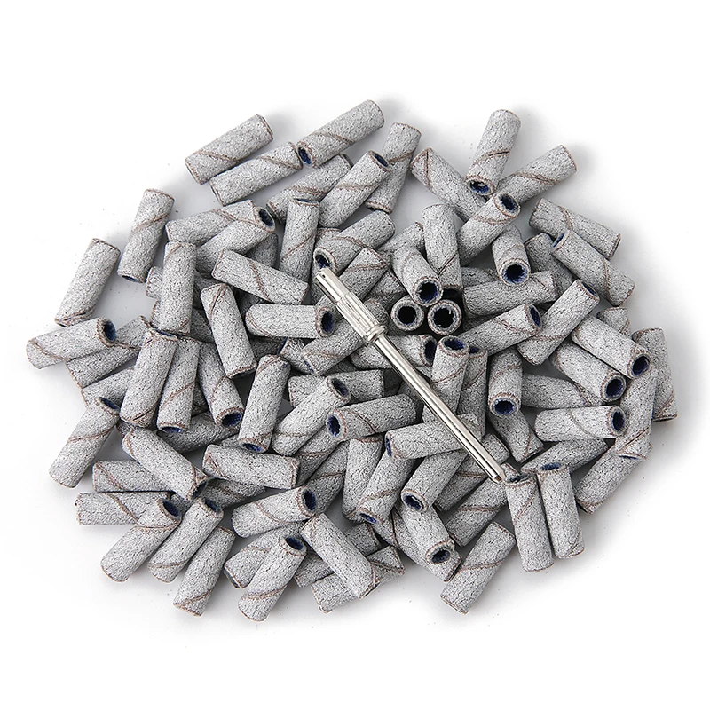 100/80個入り 3mm ミニゼブラネイルサンディングバンドキット ネイルドリルビットアクセサリー付き UVジェルアクリルポリッシュリムーバー ネイルツール用