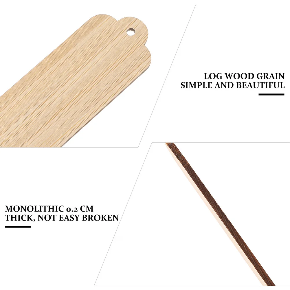 10 مجموعات الإبداعية الإشارات المرجعية الخشبية DIY بها بنفسك علامات الصفحة فارغة القراءة Hangtags نحت الإشارات المرجعية الهدايا اليدوية للقراء