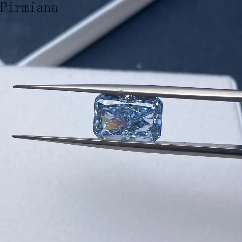 Pirmiana Crushed Ice Radiant Cut G31 Sky Blue Color Cubic Zirconia Loose Stone for Jewelry Making