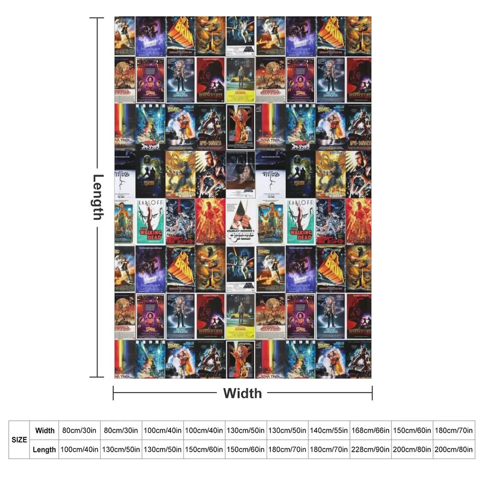 25 Iconic Movies, Movie Poster Collage , Man cave poster, Movie Lover Gift Throw Blanket