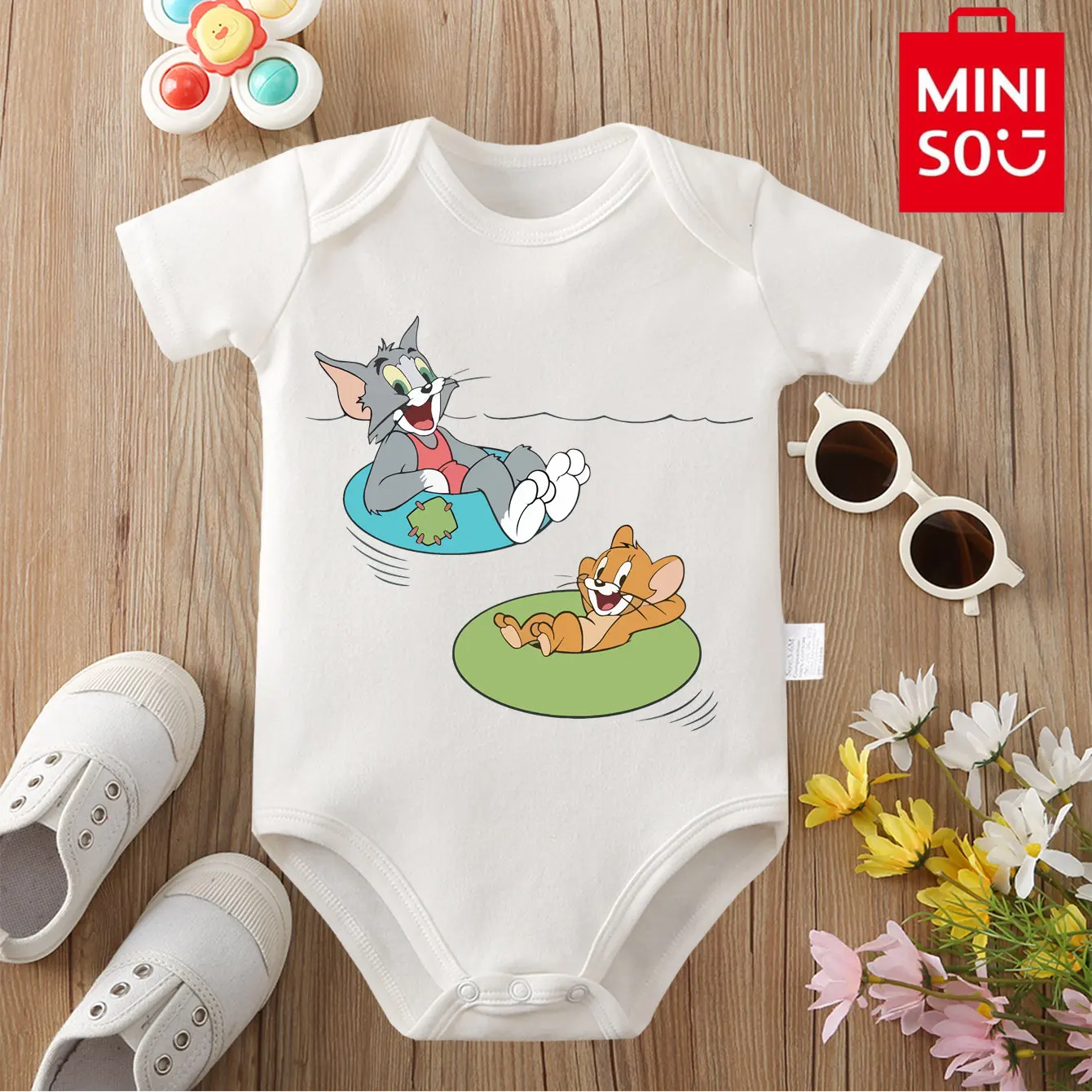 

MINISO Smile Tom&Jerry Pure Cotton Bodysuit Soft Baby Cloths Best Gift for Baby Onesie Jumpsuit for 0 To 12 Months Cute Newborn