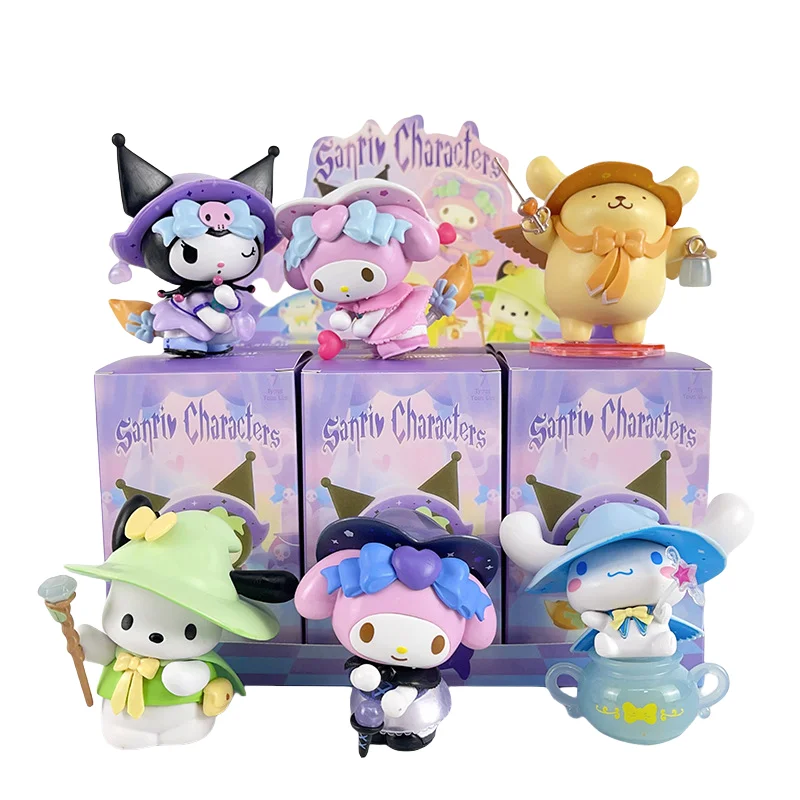 Sanrio caja ciega Kawaii Kuromi Cinnamoroll My Melody figura de acción figuras de Anime muñecas bolsa ciega juguetes para niña