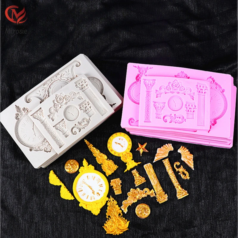 

Mirosie European-style Embossed Silicone Mold Gem Chocolate Pastry Baking Mold Fondant Clock Cake Decoration Cake Mold