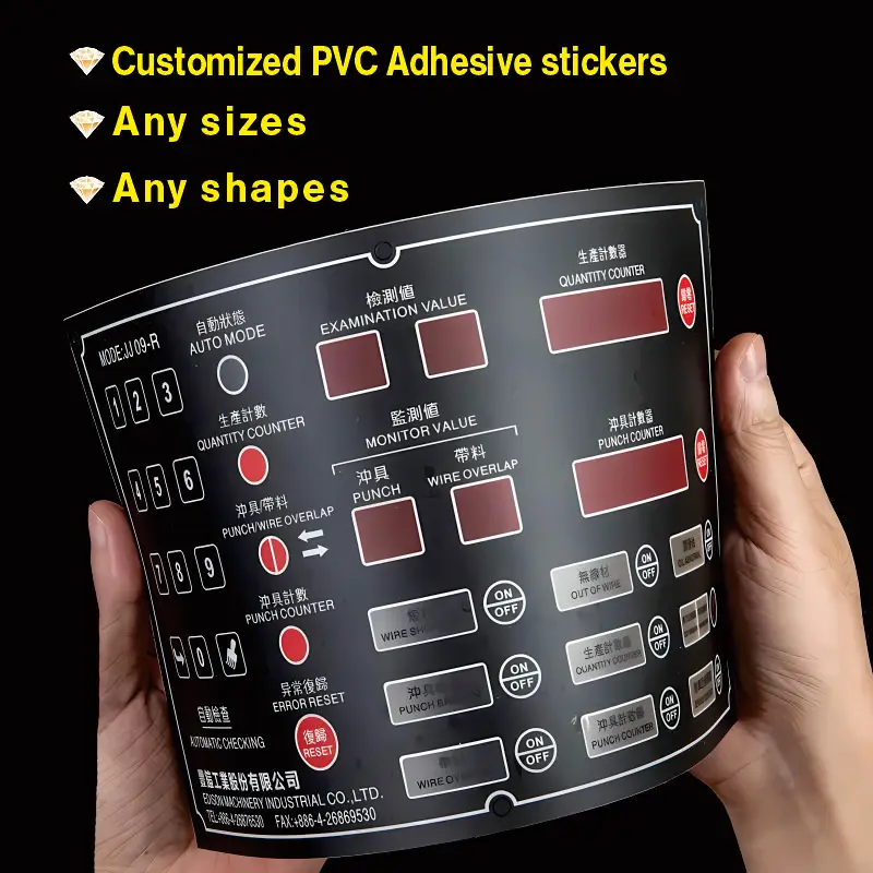Custom PVC Self-adhesive Sticker Thickened Warning Label Machine Panel logo Waterproof Restaurant Table Card Raised Button