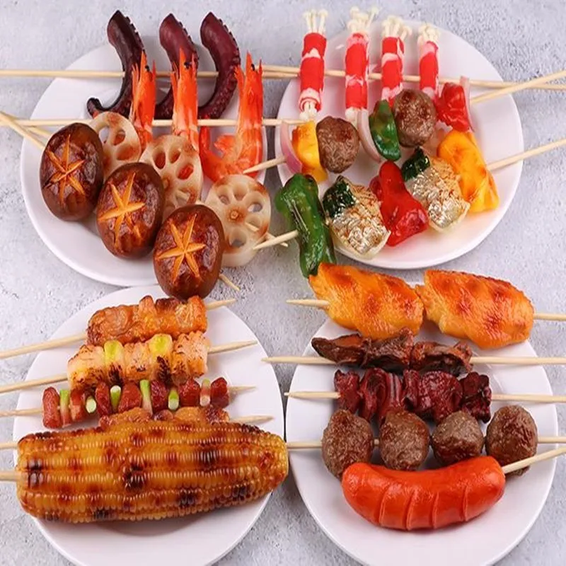 Simulated Barbecue BBQ Skewer DIY Making Food Model Room Outdoor Photography Road Toys Home Crafts 54pc/set