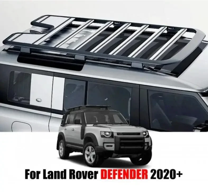 

Aluminum Alloy Top Roof Rack Rail Luggage Boxes Folding Ladder Equipment Box For Land Rover Defender 90/110 2020 2021 2022 2023