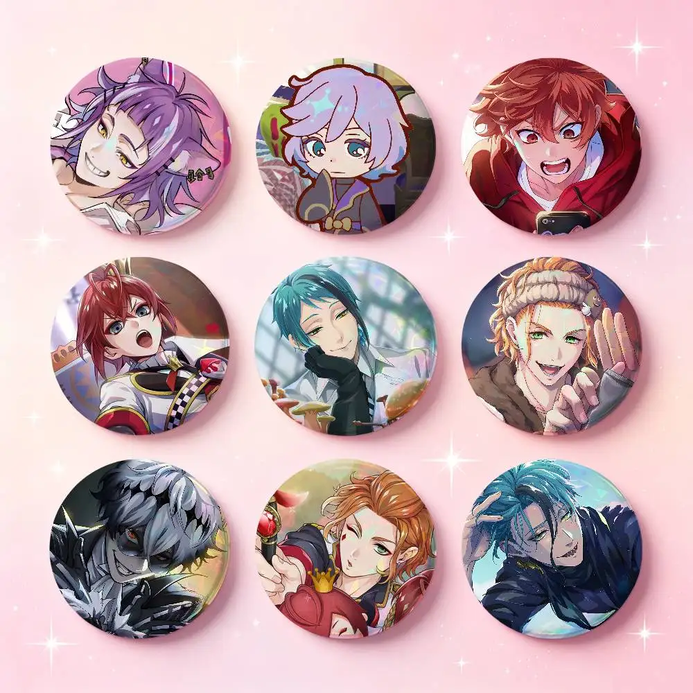 Cartoon Game Twisted Wonderland Badges 25 32 44 58 75 Mm Round Cosplay Pin Bag Decor Fans Collect Friends Gifts Brooch Souvenir