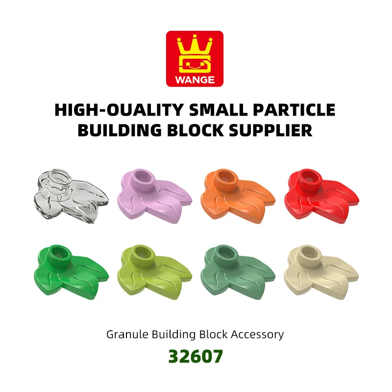

WANGE 32607 100g/438PCS 3 leafs Plant leaf 1x1 round Building Block Moc Color Compatible with Brick DIY plane Children's Toy