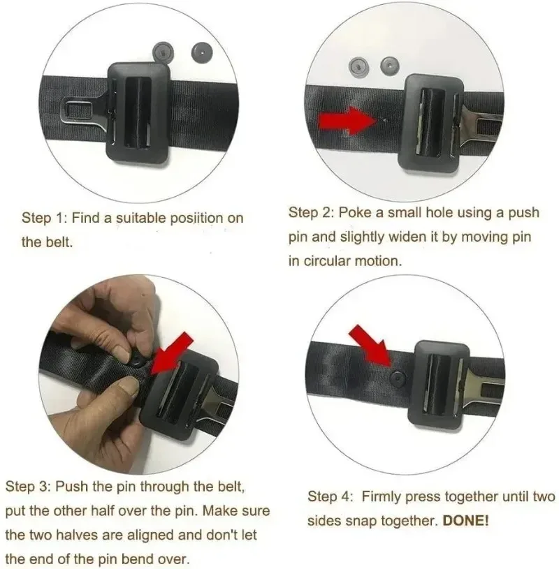 Car Safety Seatbelt Stopper Buckle Auto Seat Belt Spacing Limit Stop Plastic Anti-slip Button Retainer Rivet Stud Clips