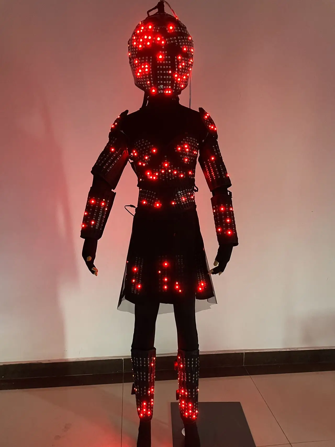 Women led costume adult Light Robot Costume Dress Suit Adult with Helmet for dj Party Club Performance Festival Clothes