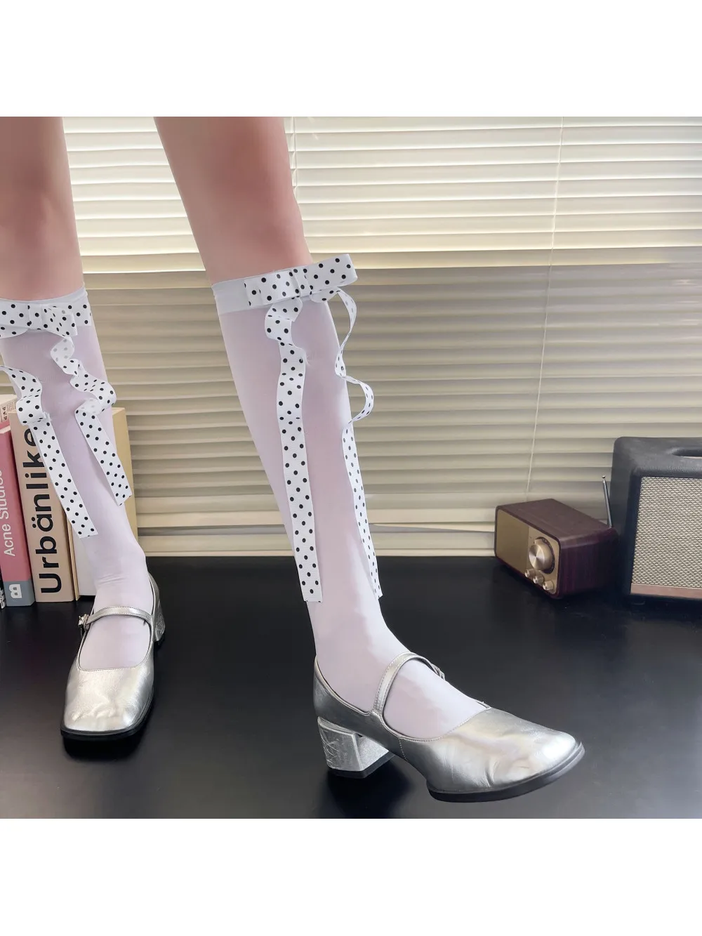 

Youthful Y2K Sock Set 3D Wave Point Bow Design Thin Stacked Socks 2025 Summer New Japanese College Style