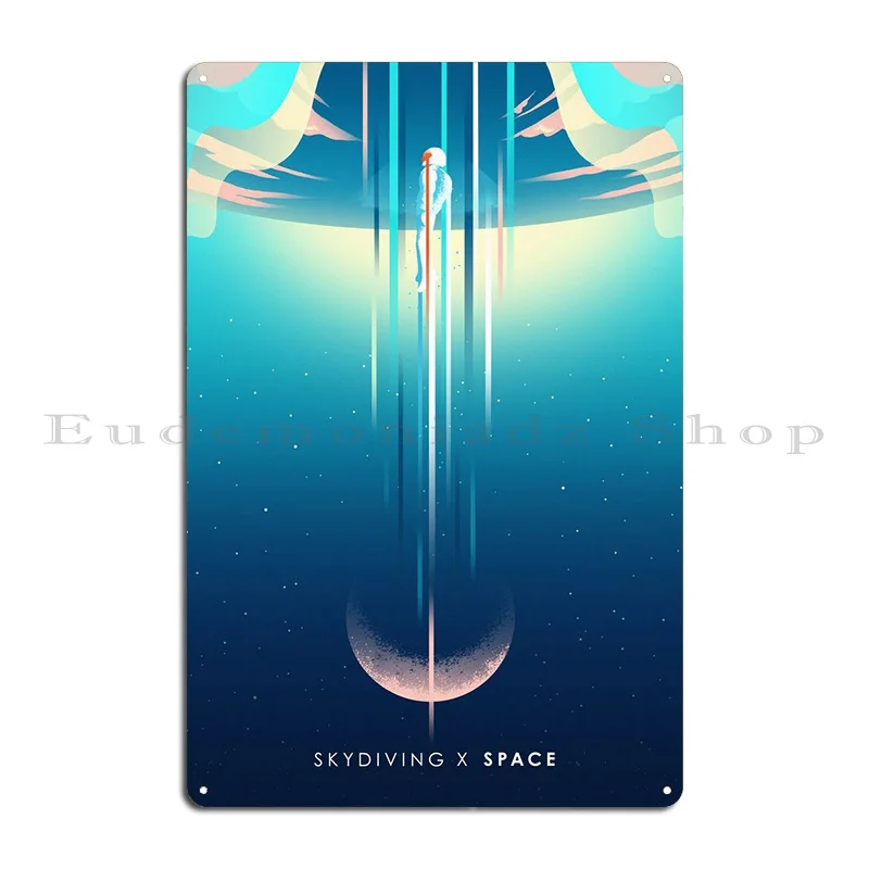 Skydiving X Space Metal Plaque Poster Wall Decor Living Room Create Personalized Customize Tin Sign Poster