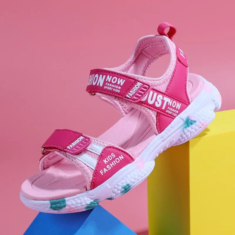 2023 estate marca scarpe da spiaggia antiscivolo sandali per bambini ragazze scarpe Casual bambini fiori principessa scarpe basse taglia 29-38