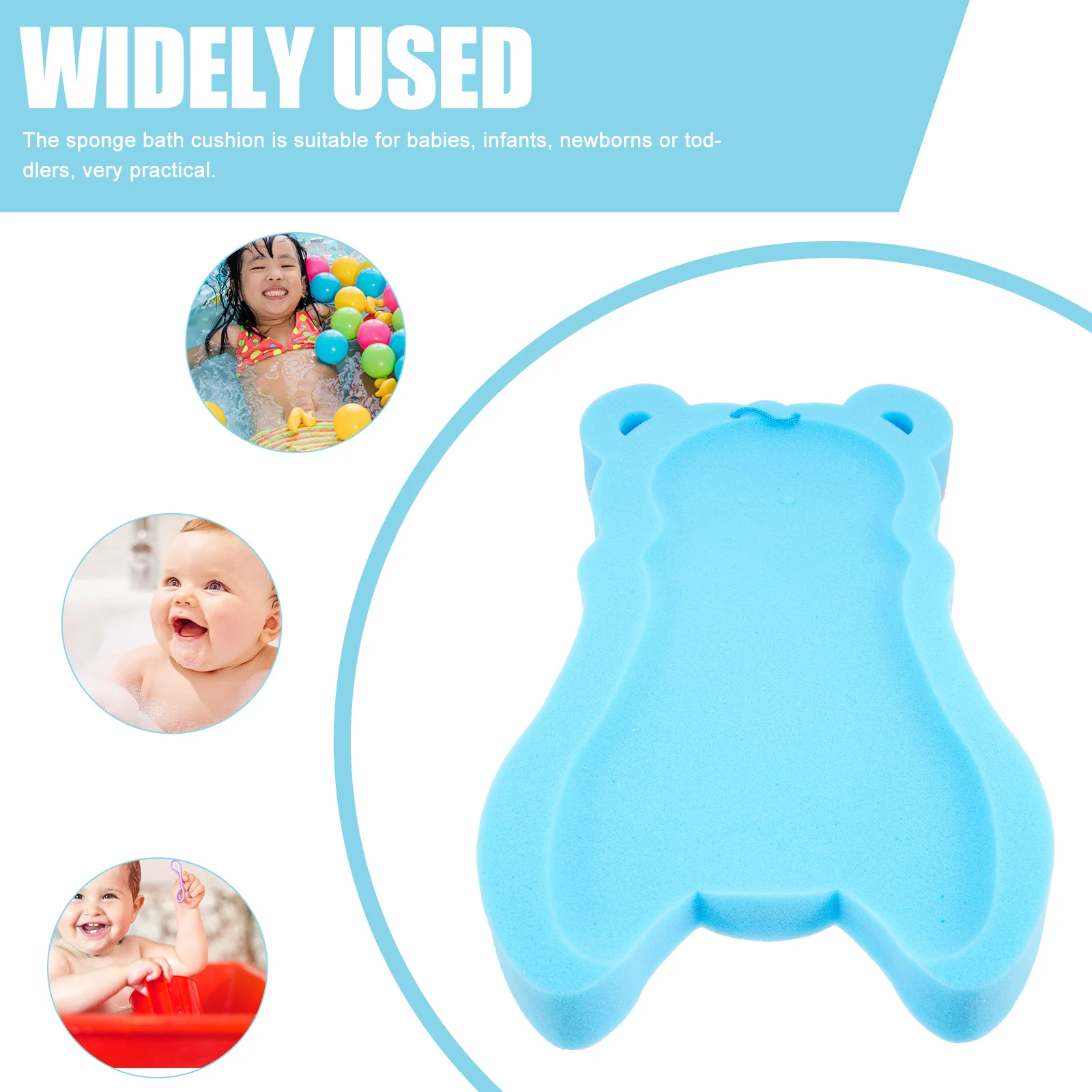 

Baby Bath Sponge Pad Cartoon Infant Bath Cushion Support Mat for Newborn Toddlers Baby Bathtub Mat