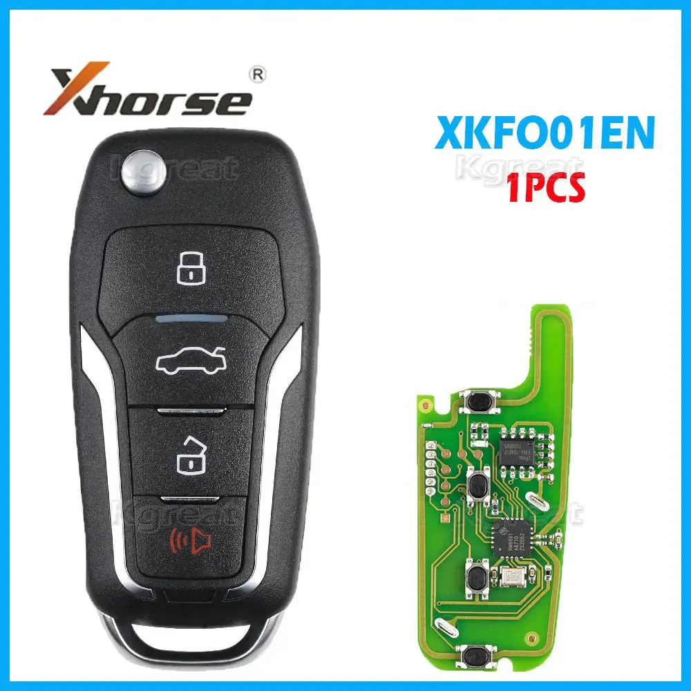 Xhorse-XKFO01EN العالمي سلك مفتاح بعيد لفورد ، 3-زر مفتاح السيارة عن بعد ، VVDI أداة صغيرة ، VVDI2 النسخة الإنجليزية ، 1 قطعة
