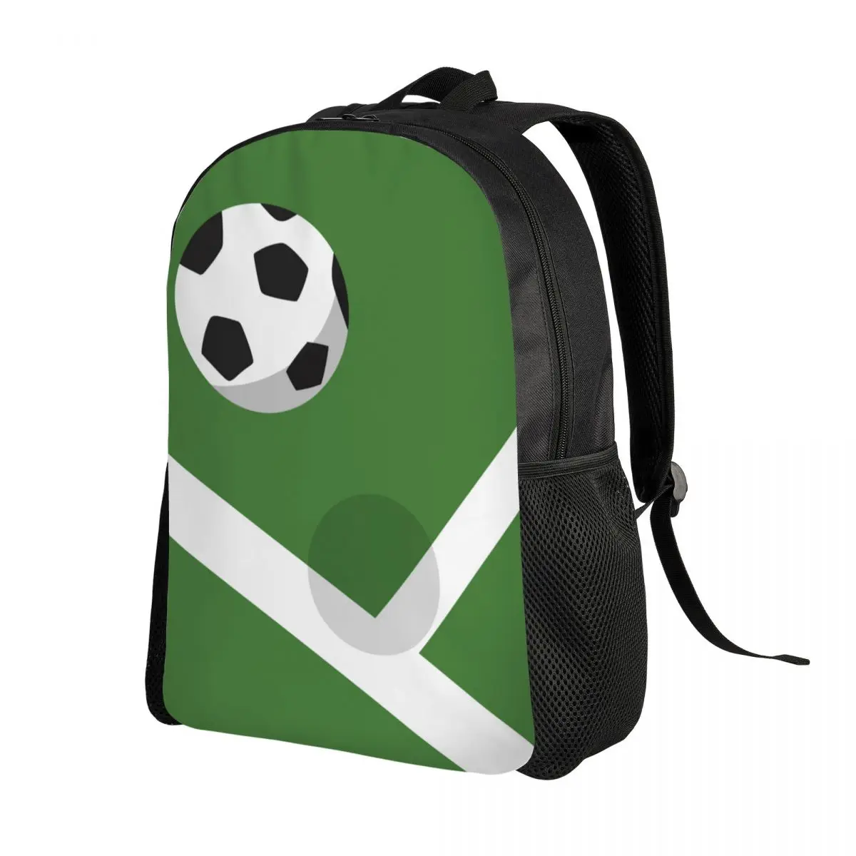 Custom Football Field Backpacks for Men Women College School Students Bookbag Fits 15 Inch Laptop Sports Lover Soccer Balls Bags