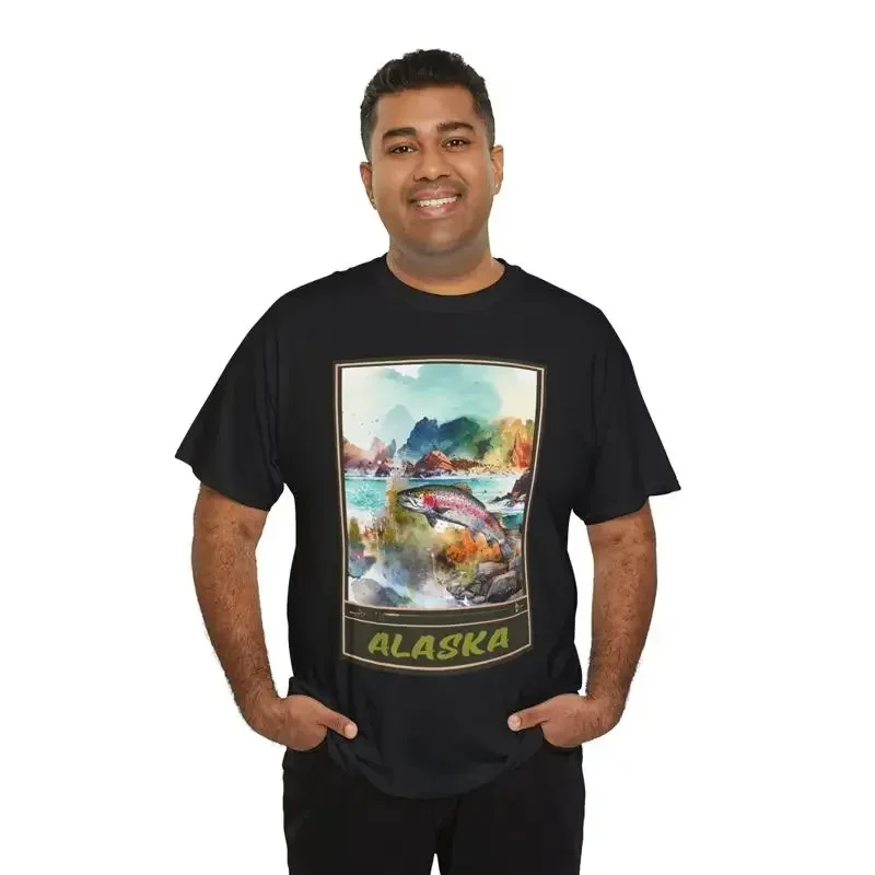 Fly Fishing Rivers Streams Alaska Trout Fisihing Art T Shirt