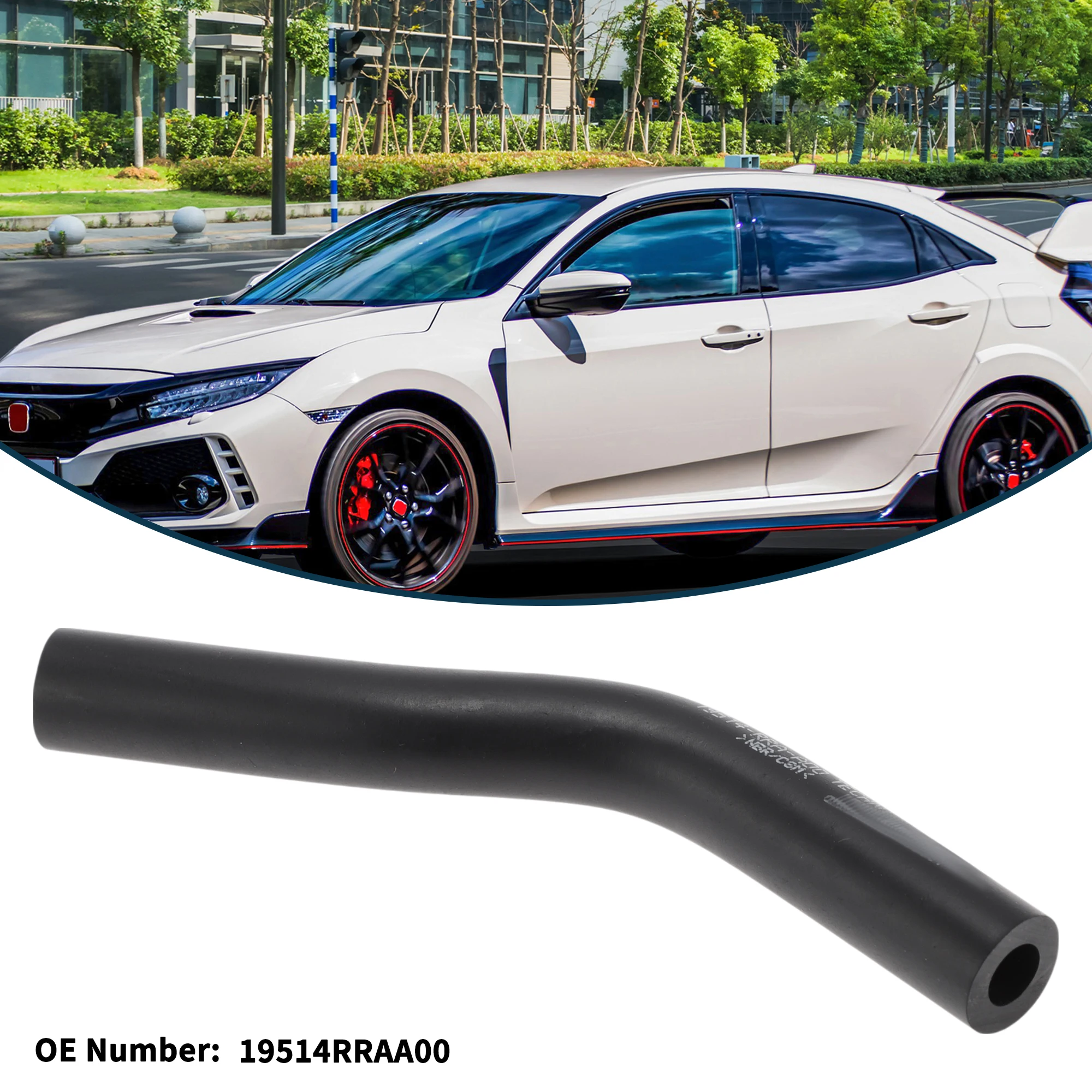 UXCELL المبرد خرطوم سخان خرطوم المبرد المخرج خرطوم الأنابيب لهوندا سيفيك 10-11 No.19514RRAA00 المطاط أنبوب التبريد الأسود 1 قطعة