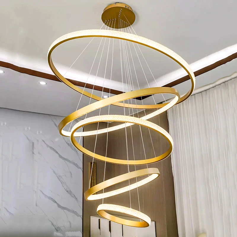 Candelabro de cristal para decoración del hogar, lámpara colgante para escalera, luces colgantes para sala de estar, iluminación interior