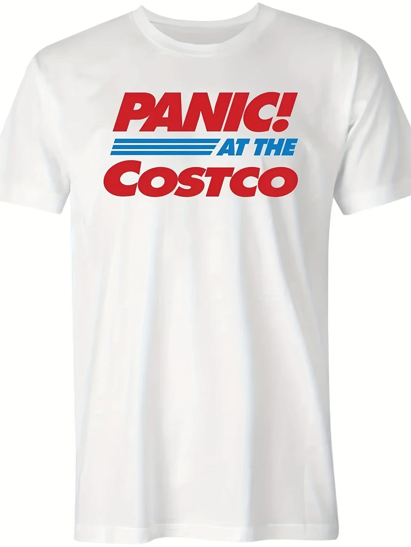 الذعر! تي شيرت At The Costco ملابس خروج كبيرة الحجم غير رسمية للرجال والنساء ملابس هاراجوكو برقبة دائرية وأكمام قصيرة Y2k تي شيرت علوي #1