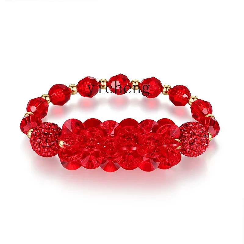 

XL snake bracelet female Austrian red crystal original jewelry to retro red rope beads