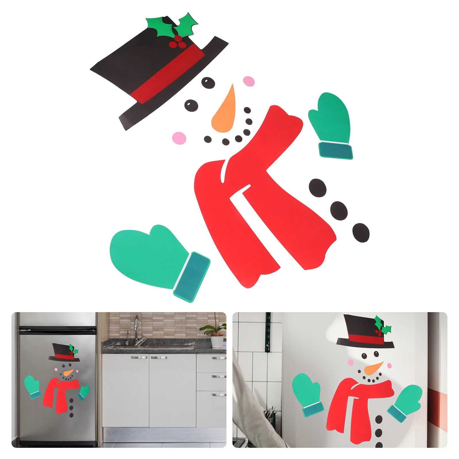 

1Pcs Christmas Snowman Fridge Magnet Sturdy Trustworthy Tool Multiple Jobs Once Creative Design Unique Household Decor