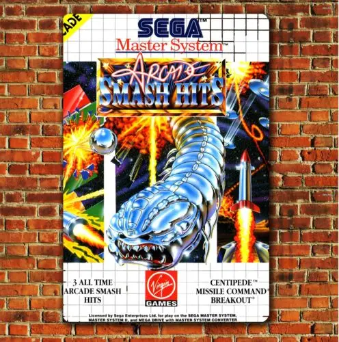 Affiche en métal pour jeu vidéo Arcade Snash Hits, taille 8x12 pouces, 18 panneaux