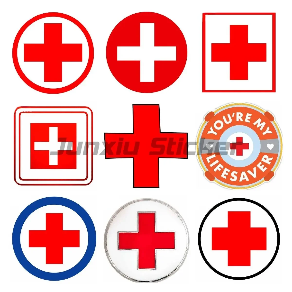 

For Red Cross Vinyl Material Car Stickers Trunk Decal Car Styling RV Campervan Personality Refrigerator Decor