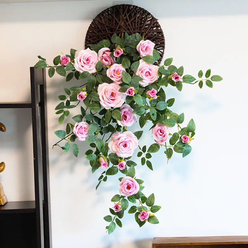 

Simulated Rose Wall-Mounted Flower Balcony Lintel Decoration Fake Flower Hanging Flower Living Room Wedding Party Scene Layout