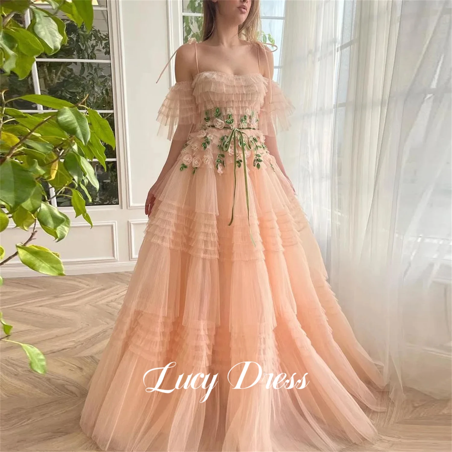 

Lucy Ball Gown Layered Pink Birthday Party Coming of Age Dress Fluffy Mesh Elegant Evening Dresses for Women 2024 Female Prom