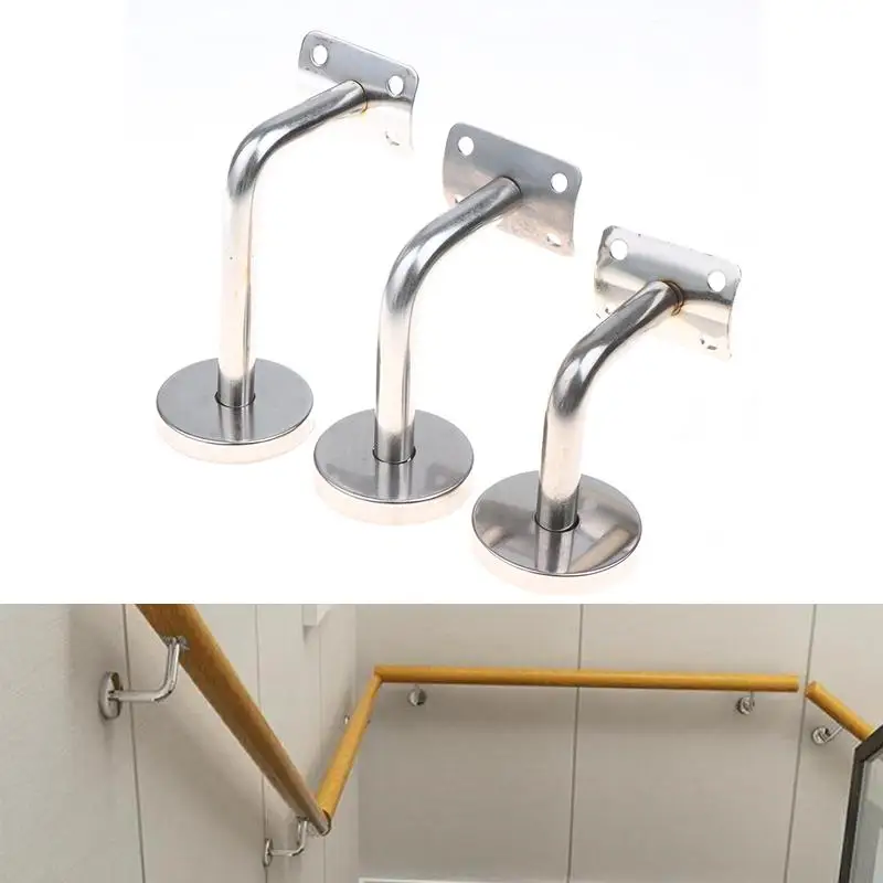 Handrail Bracket Stainless Steel Wall Support Hand Rail Balustrade Mopstick Wall Mounted Handrail Bracket Fixing Accessories