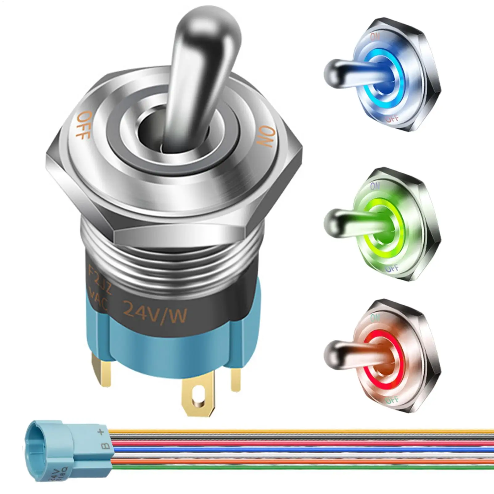 Toggle On/Off 12V Illuminated Rocker Button Waterproof Rocker On/Off for Offroad SUV Boat RV Electrician Marine Automotive