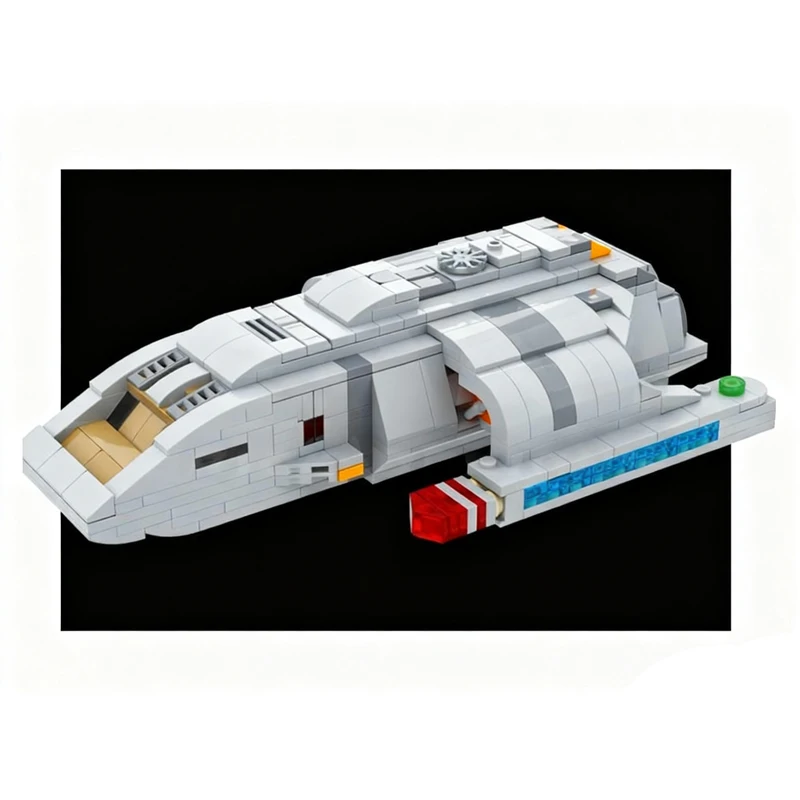 598pcs MOC Danube Class Runabout Star Trek Deep Model Building Blocks Home Decor Desk Display Shelf Accent Room Gift For Adults