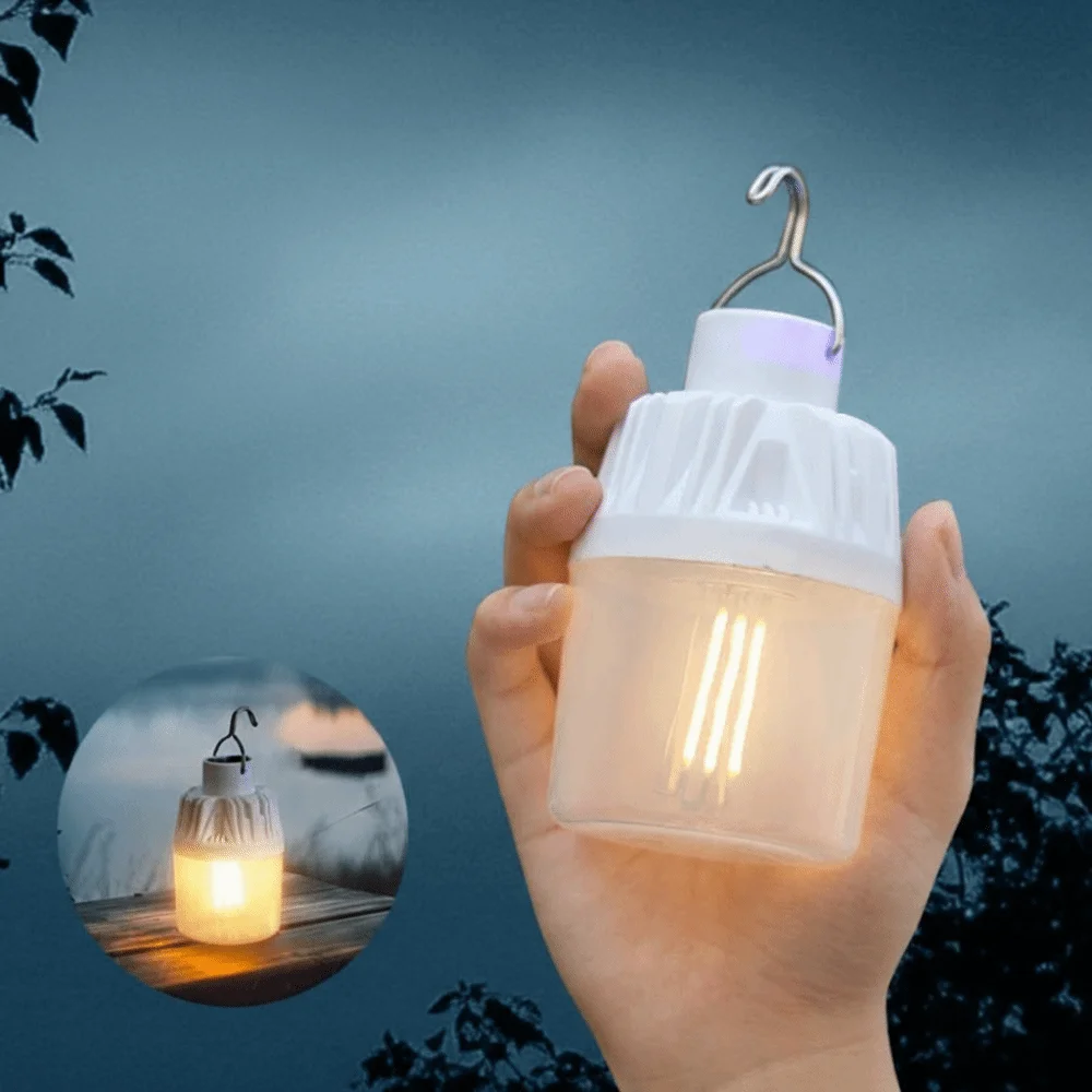 

Portable Solar Powered Camping Light Dual Color Rechargeable LED Camping Light Waterproof Bright Emergency Light Home Use