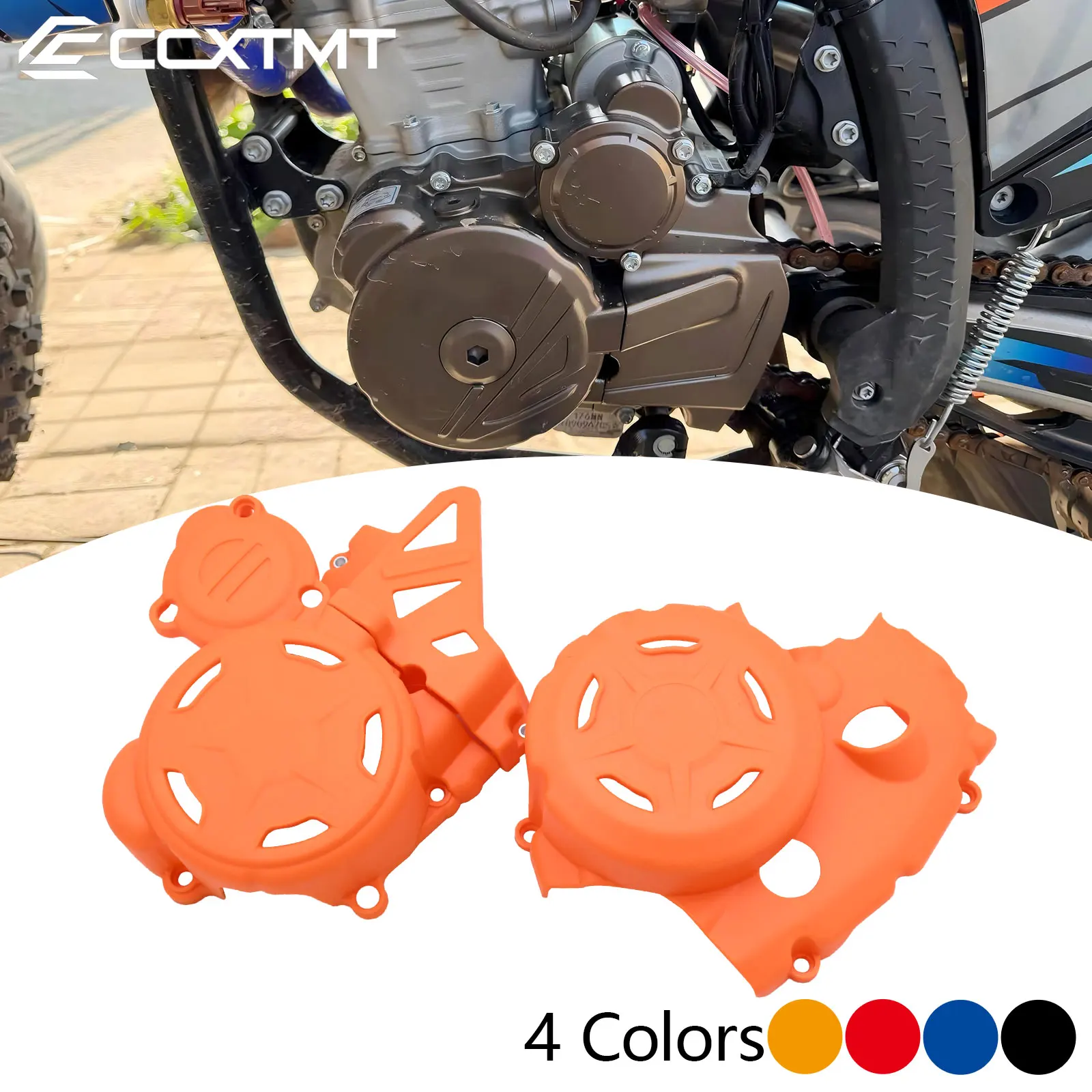 For Loncin YB300H LC176FMN Engine Motorcycle Engine Clutch Guard Water Pump Cover Ignition Protector For KEWS K23 K16 HJ S6 S7