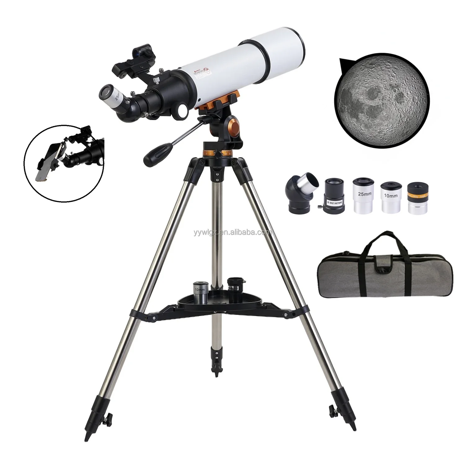 F50080M Astronomical Telescope 80500 360 Times Zoom telescopio 50080 Space Observation  Moon Star Watching With tripod