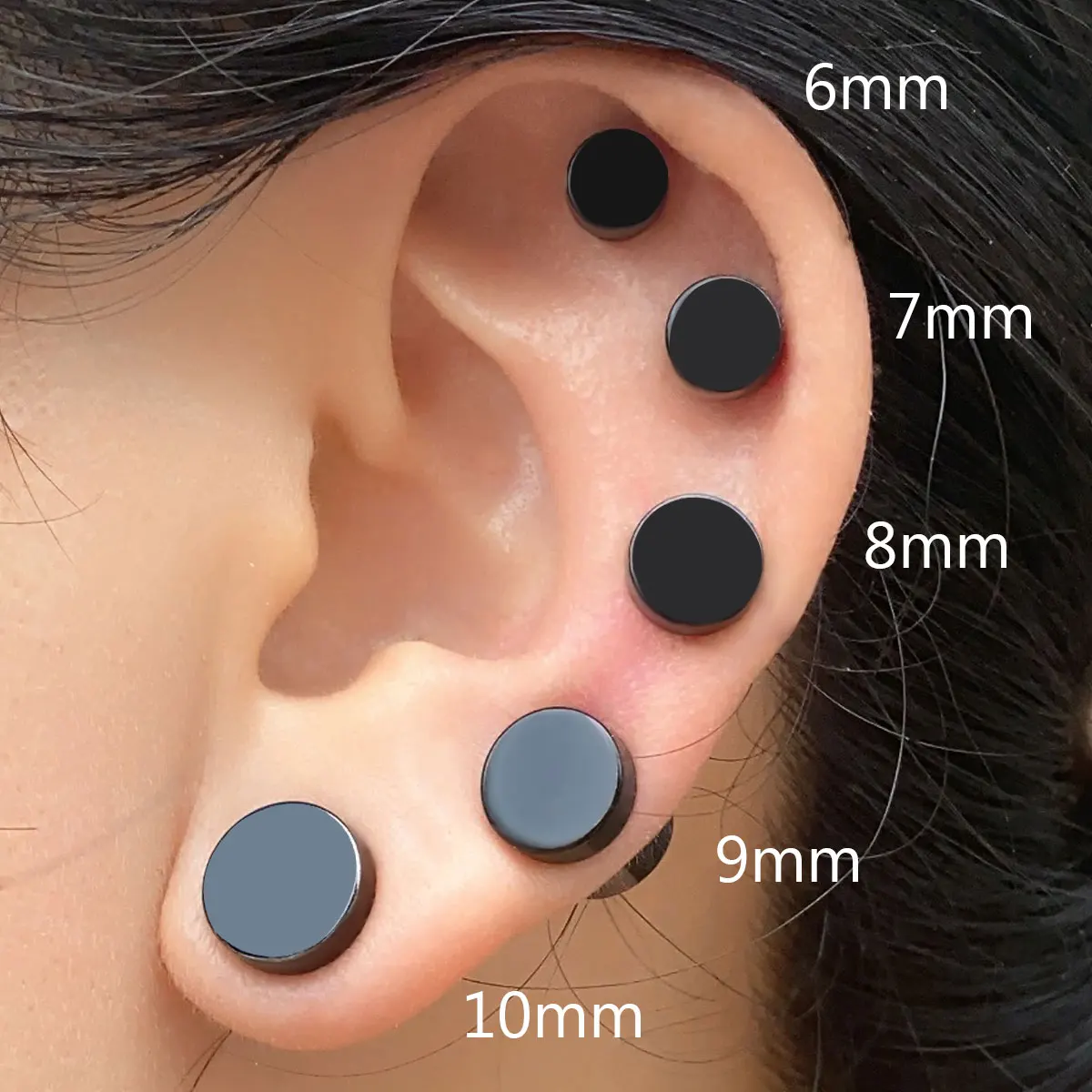 Punk titanio acero hombres fuerte imán magnético oreja Clip Stud Set pendiente sin perforación novia novio mujeres joyería regalo