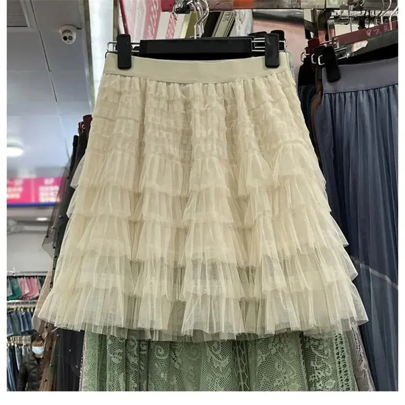 กระโปรงสั้นสไตล์สตรีทแวร์ Y2K แต่งระบาย ผู้หญิง น่ารัก สไตล์คาวาอี้ เอวสูง แต่งลูกไม้ ทรงเอ กระโปรงทรงบอลกาวน์ สีดำ แฟชั่นเกาหลี สำหรับฤดูร้อน